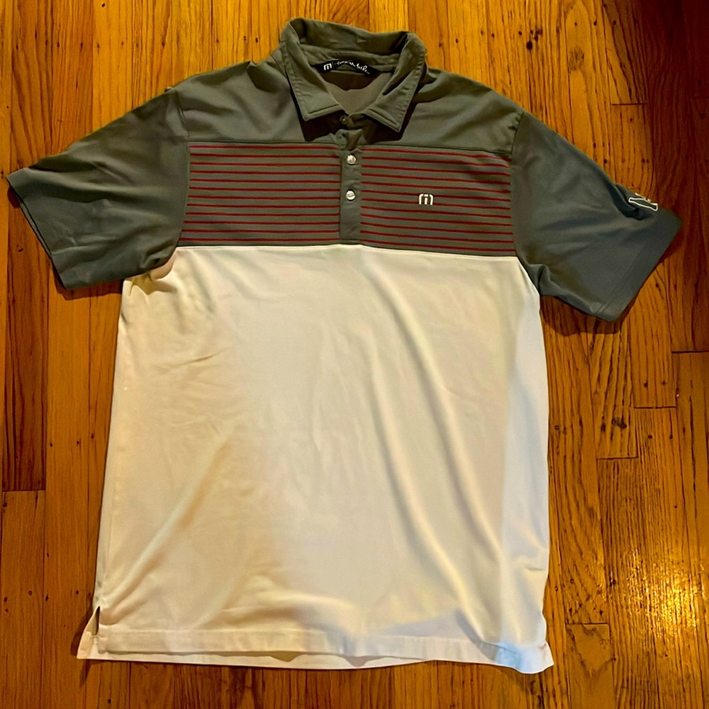Travis Matthew with PGA Tour Championship logo on sleeve, size large.